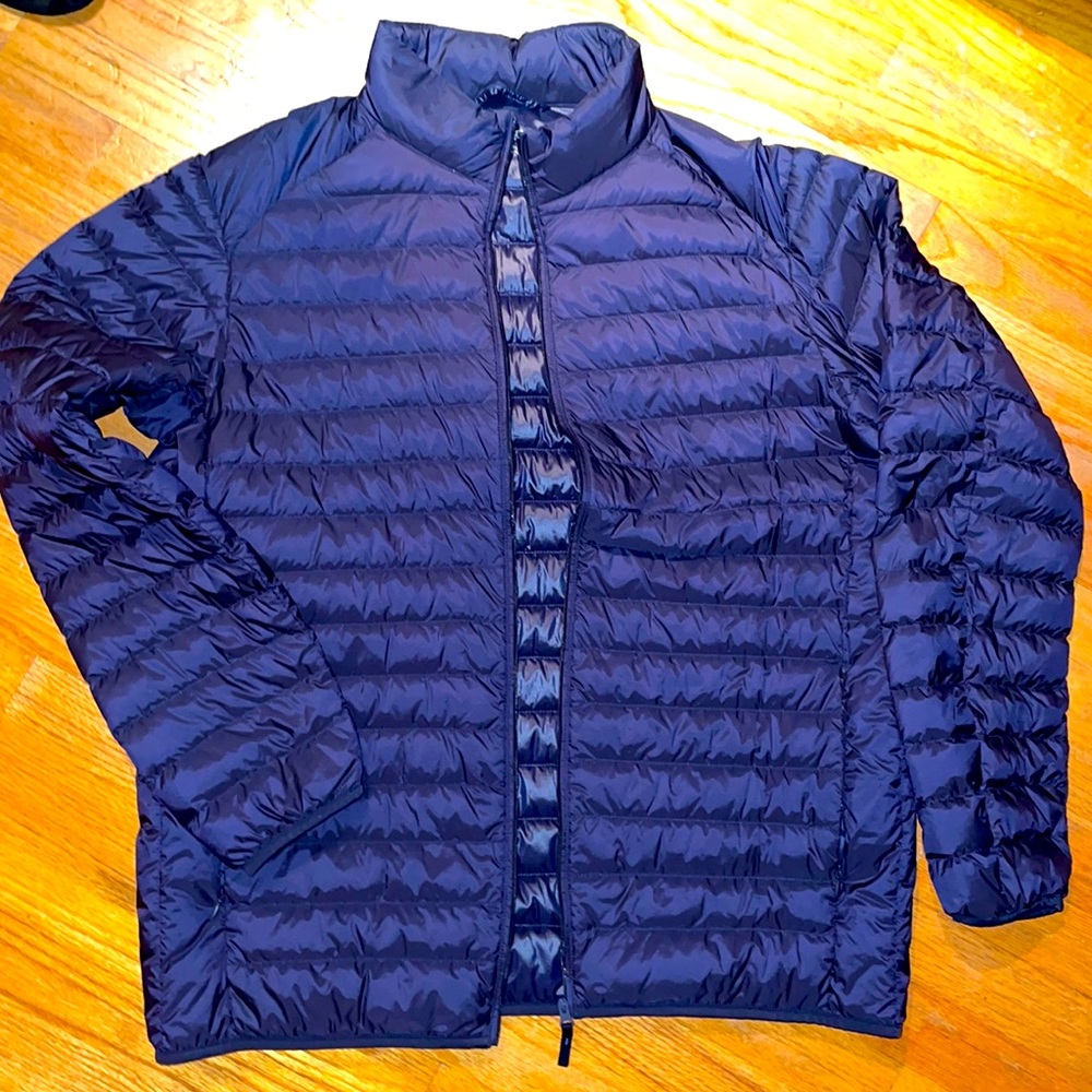 Blue jacket, worn once- too big for me